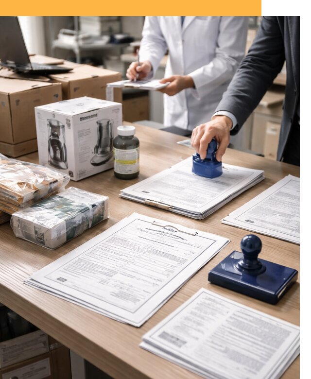 Сертификация импортных товаров от 12640 с таможенным сопровождением